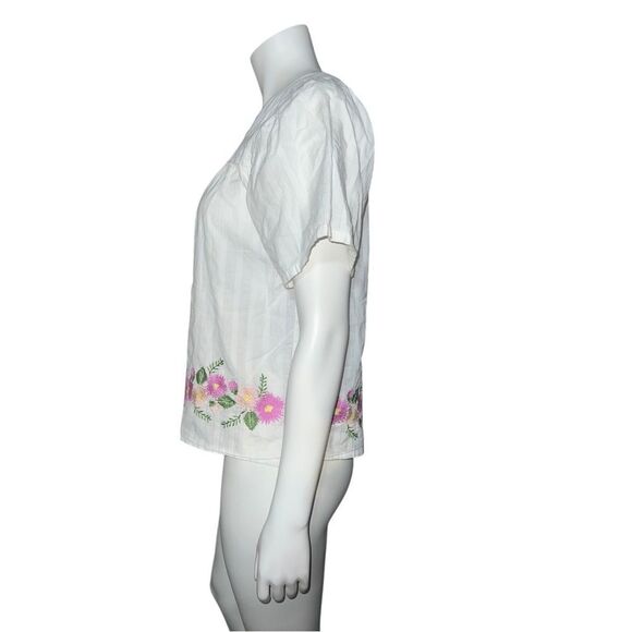 Matilda Jane Enchanted Garden Best-Dressed Embroidered Blouse White Small EUC - Picture 7 of 11